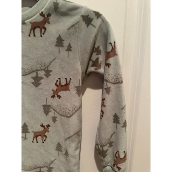 Carter's Two Piece Christmas Theme (Reindeer & Pine Trees) Mint PJS Size 5T - Picture 3 of 10